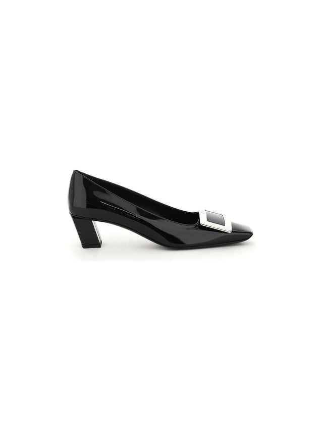 Patent Belle Vivier Metal Buckle Pumps.