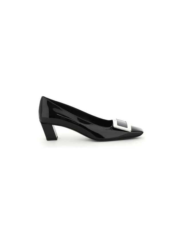 Patent Belle Vivier Metal Buckle Pumps.