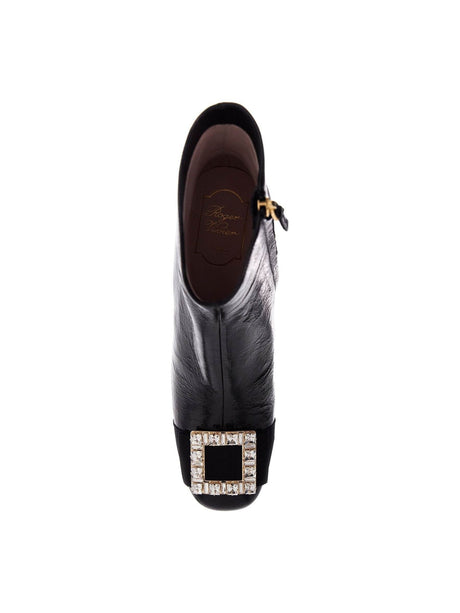 Patent Leather Très Vivier Ankle Boots Crystal Buckle