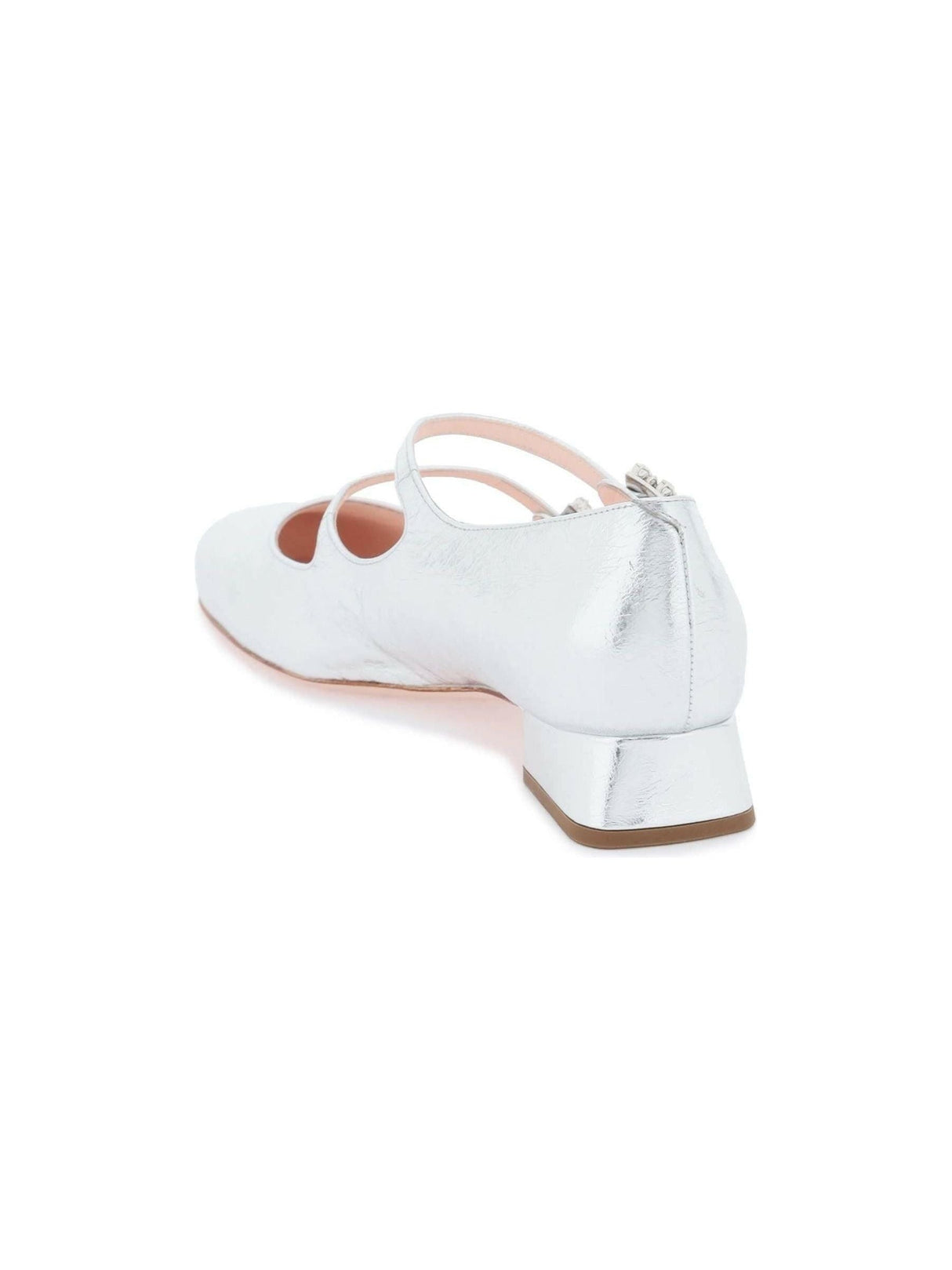 Silver Mini Très Vivier Strass Buckle Babies Leather Ballerinas ROGER VIVIER JOHN JULIA.