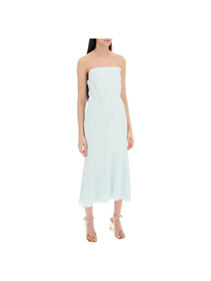 Strapless Satin Midi Dress-Roland Mouret-JOHN JULIA