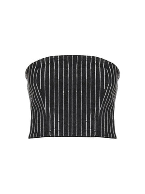 Cropped Top With Sequined Stripes ROTATE JOHN JULIA.