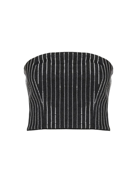 Cropped Top With Sequined Stripes ROTATE JOHN JULIA.