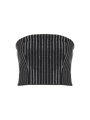 Cropped Top With Sequined Stripes ROTATE JOHN JULIA.