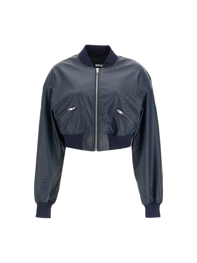 Cropped Woven Bomber Jacket-Rotate-JOHN JULIA