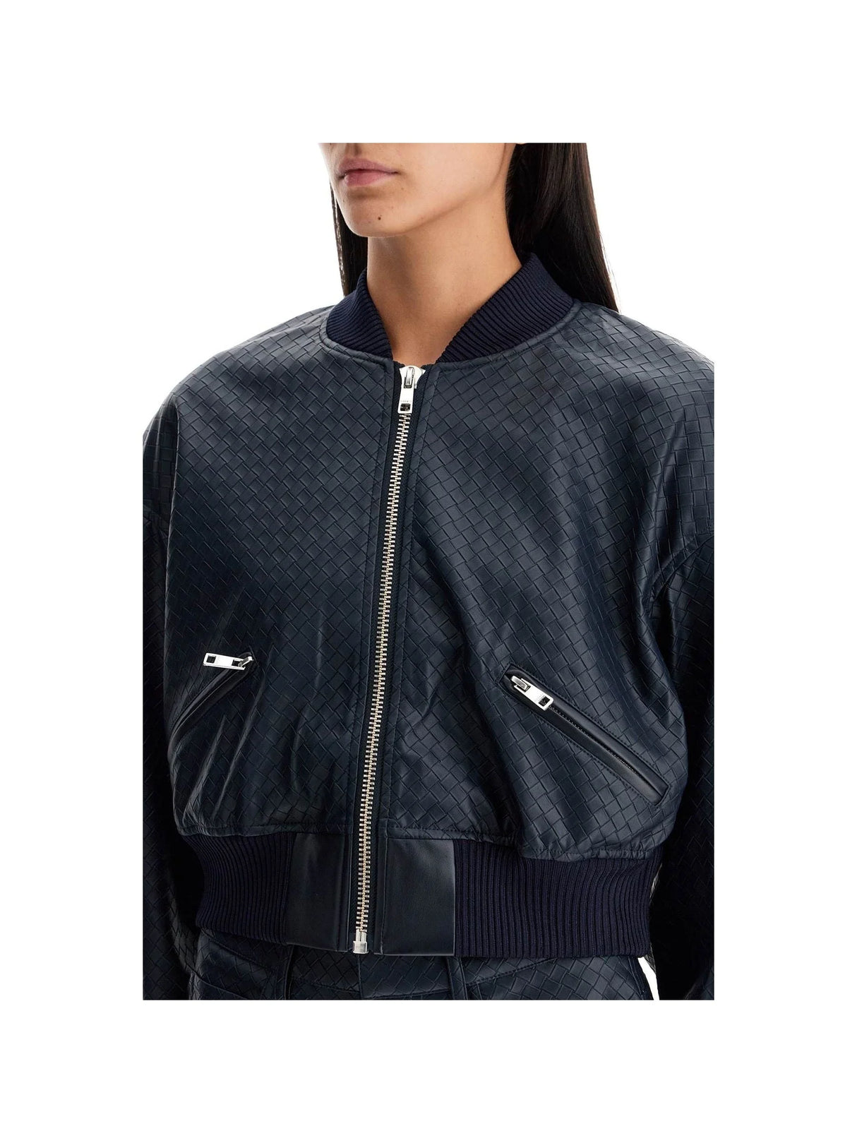 Cropped Woven Bomber Jacket-Rotate-JOHN JULIA