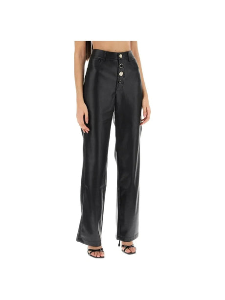 Embellished Button Faux Leather Pants ROTATE JOHN JULIA.