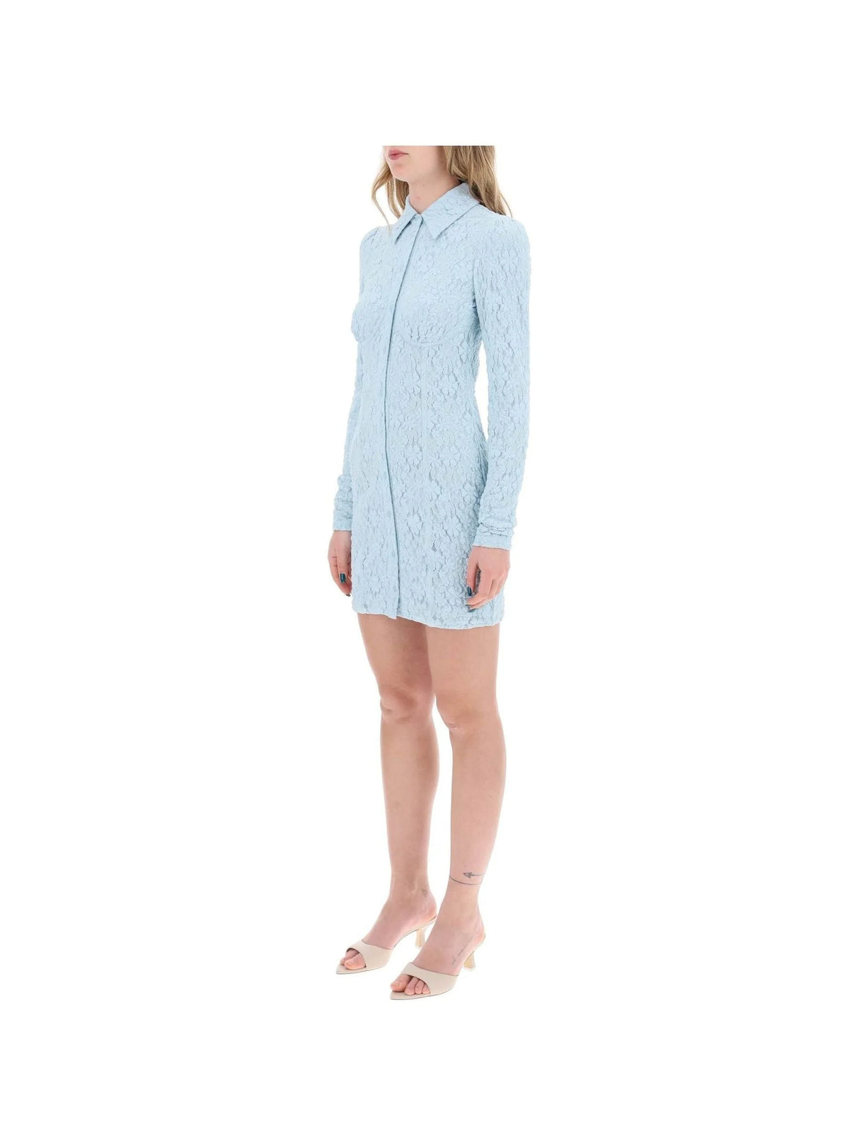 Floral Lace Shirt Mini Dress - Women > Clothing > Dresses > Mini