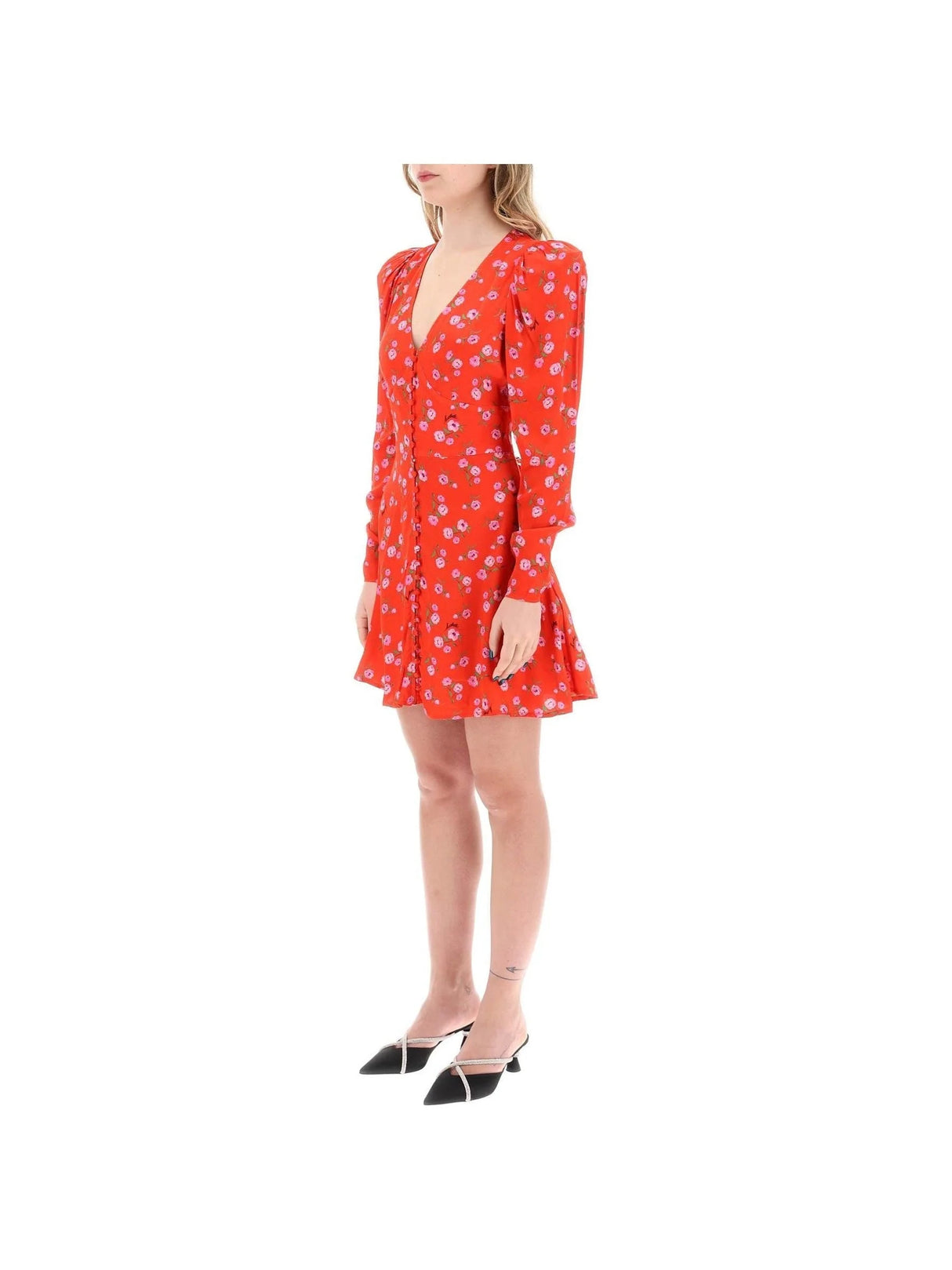 Floral Printed Satin Mini Dress - Women > Clothing > Dresses > Mini