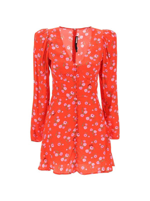 Floral Printed Satin Mini Dress - 30 - Women > Clothing > Dresses > Mini