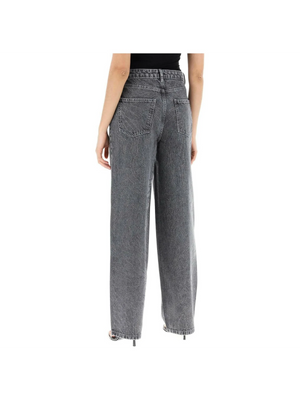 Grey Rhinestone Wide-Leg Jeans ROTATE JOHN JULIA.