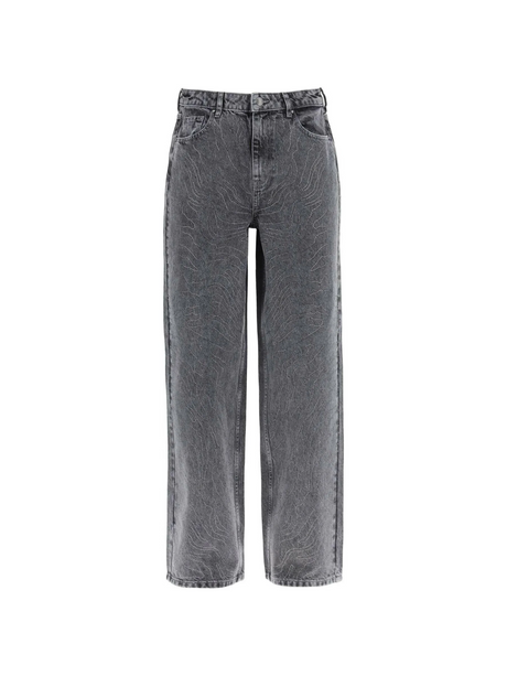 Grey Rhinestone Wide-Leg Jeans ROTATE JOHN JULIA.