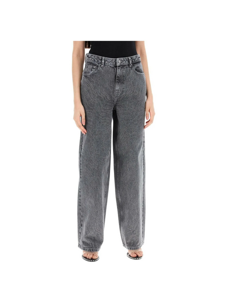 Grey Rhinestone Wide-Leg Jeans ROTATE JOHN JULIA.