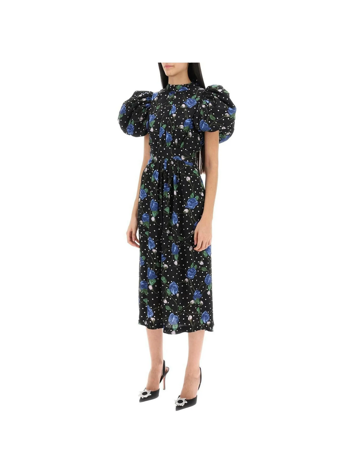 Midi Dress With Balloon Sleeves ROTATE JOHN JULIA.