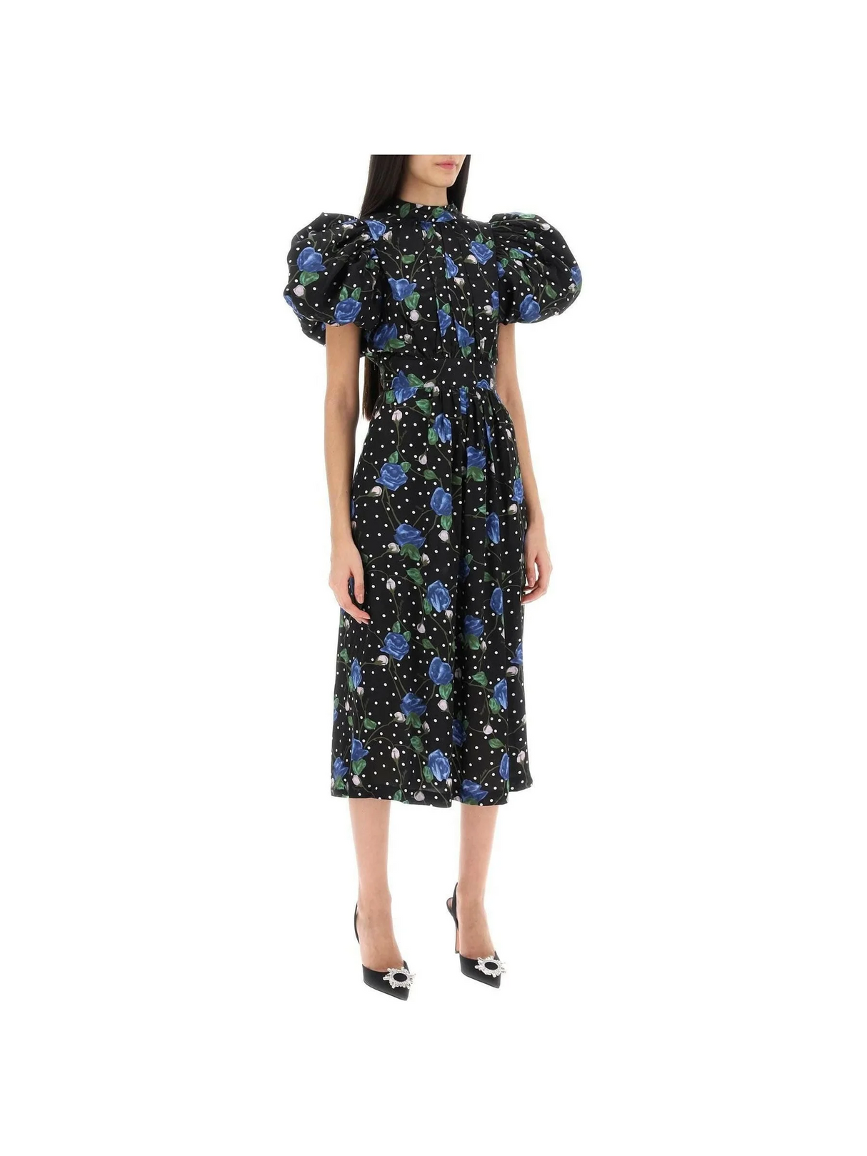 Midi Dress With Balloon Sleeves ROTATE JOHN JULIA.