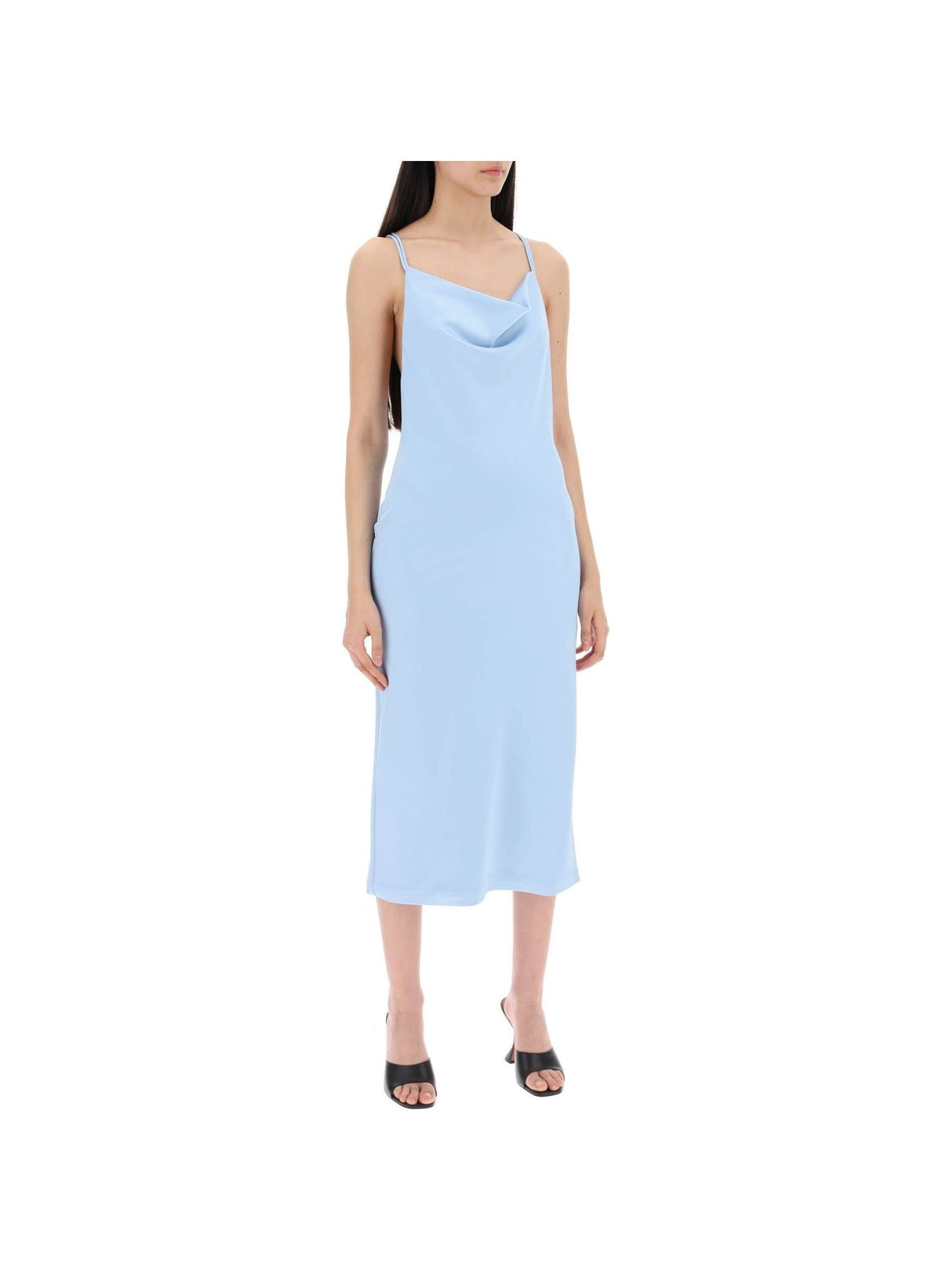 Satin Midi Slip Dress For A