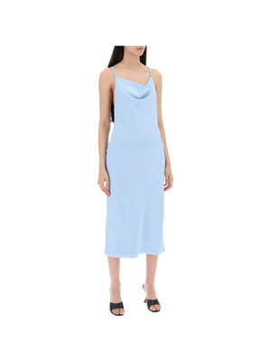 Satin Midi Slip Dress For A