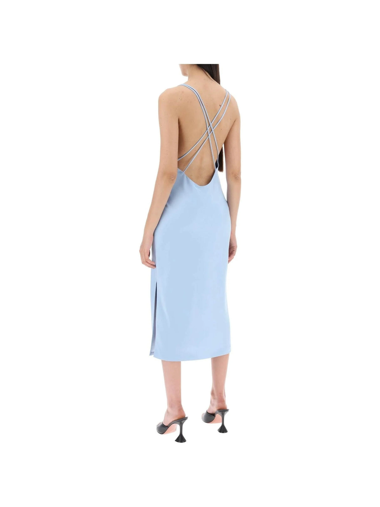 Satin Midi Slip Dress For A