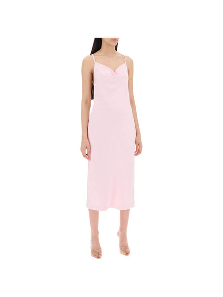 Satin Midi Slip Dress For A