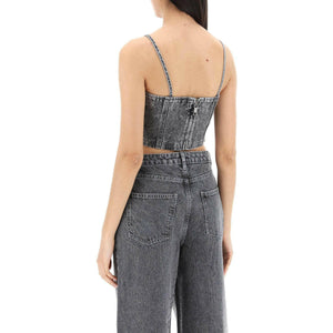 Rhinestone Crop Denim Top.