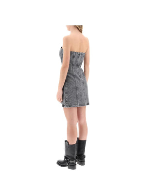 Rhinestone Embellished Denim Mini Dress - Women > Clothing > Dresses > Mini