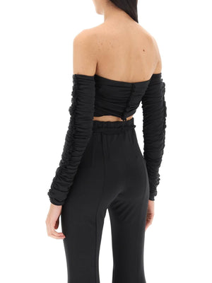 Ruched Off-shoulder Cropped Top