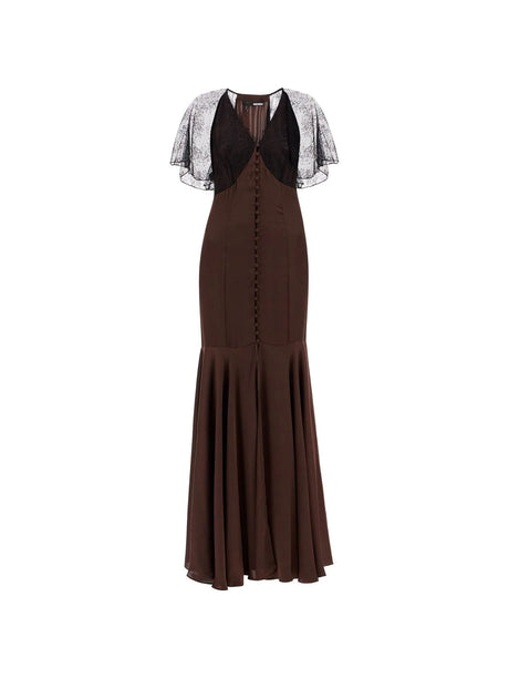 Satin Lace Maxi Dress-Rotate-JOHN JULIA