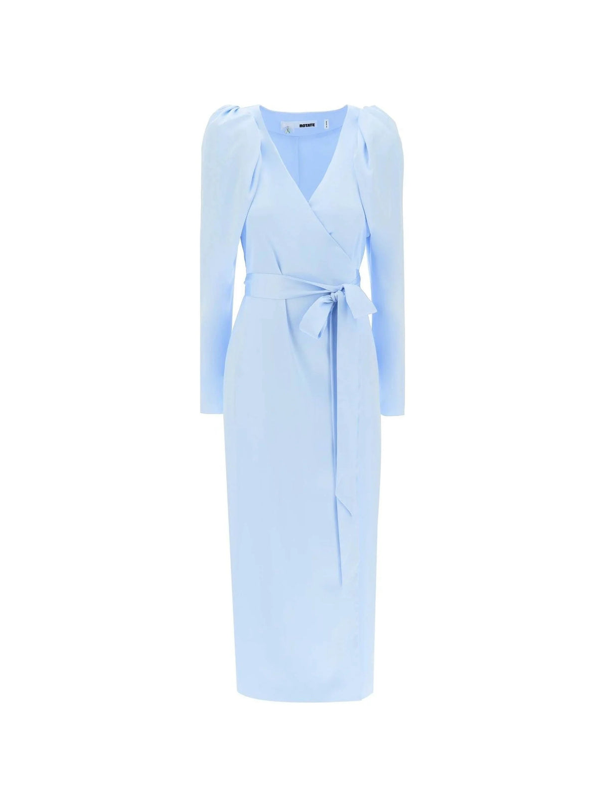 Satin Wrap Midi Dress With A Crossover