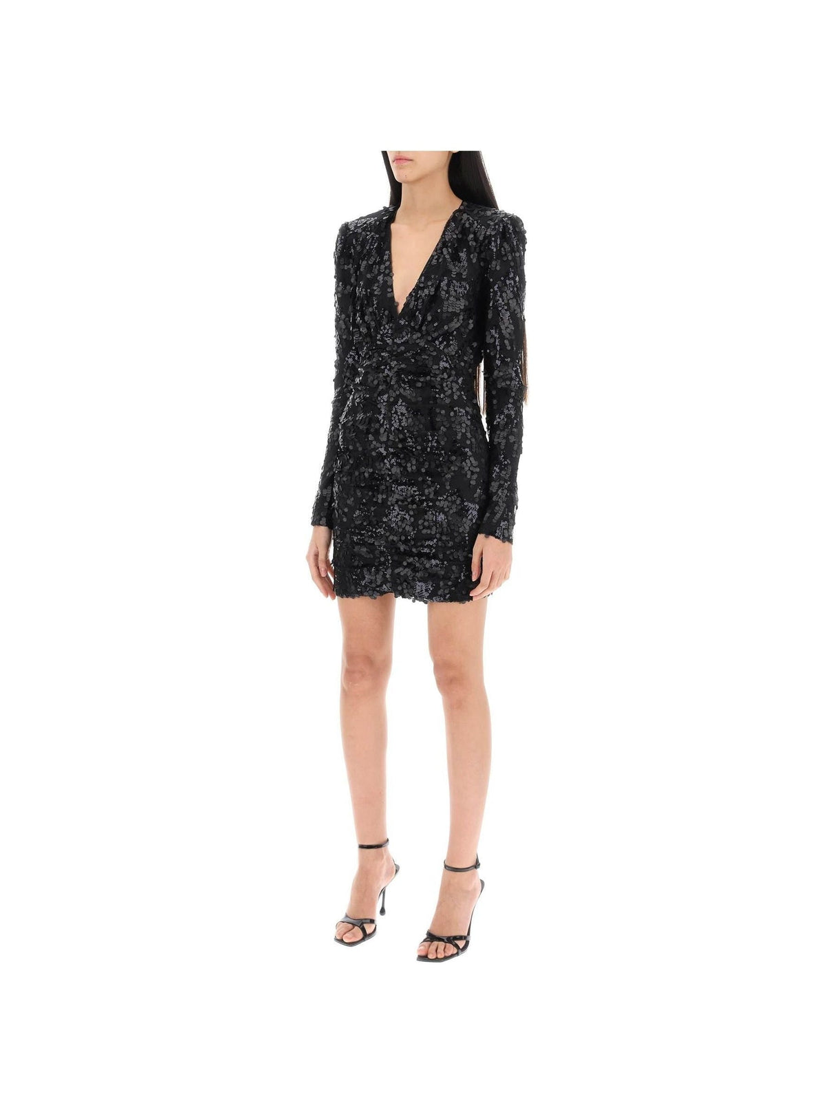 ROTATE-Sequined Recycled Mesh Mini Dress-JOHN JULIA