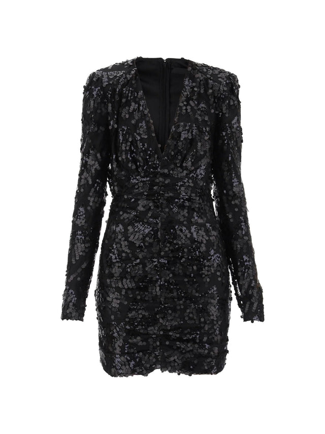 ROTATE-Sequined Recycled Mesh Mini Dress-JOHN JULIA