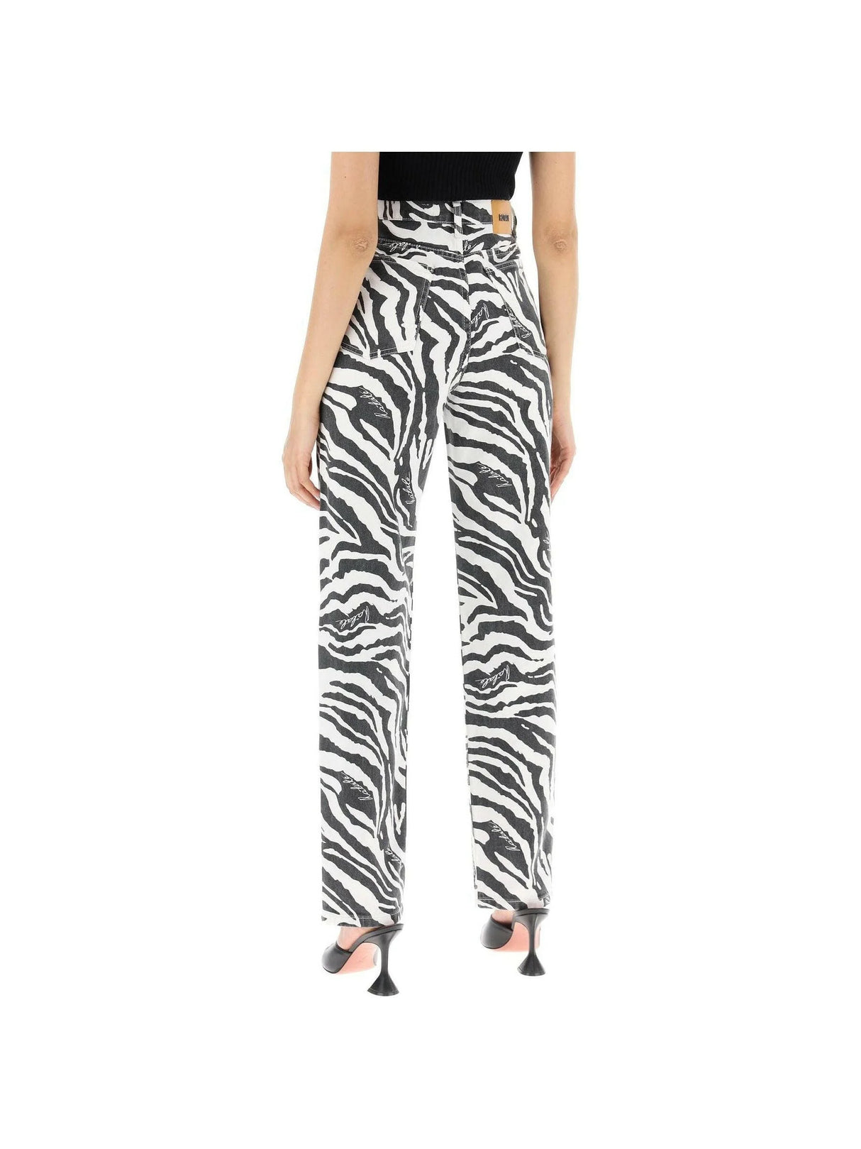 Straight Leg Zebra Print Jeans.