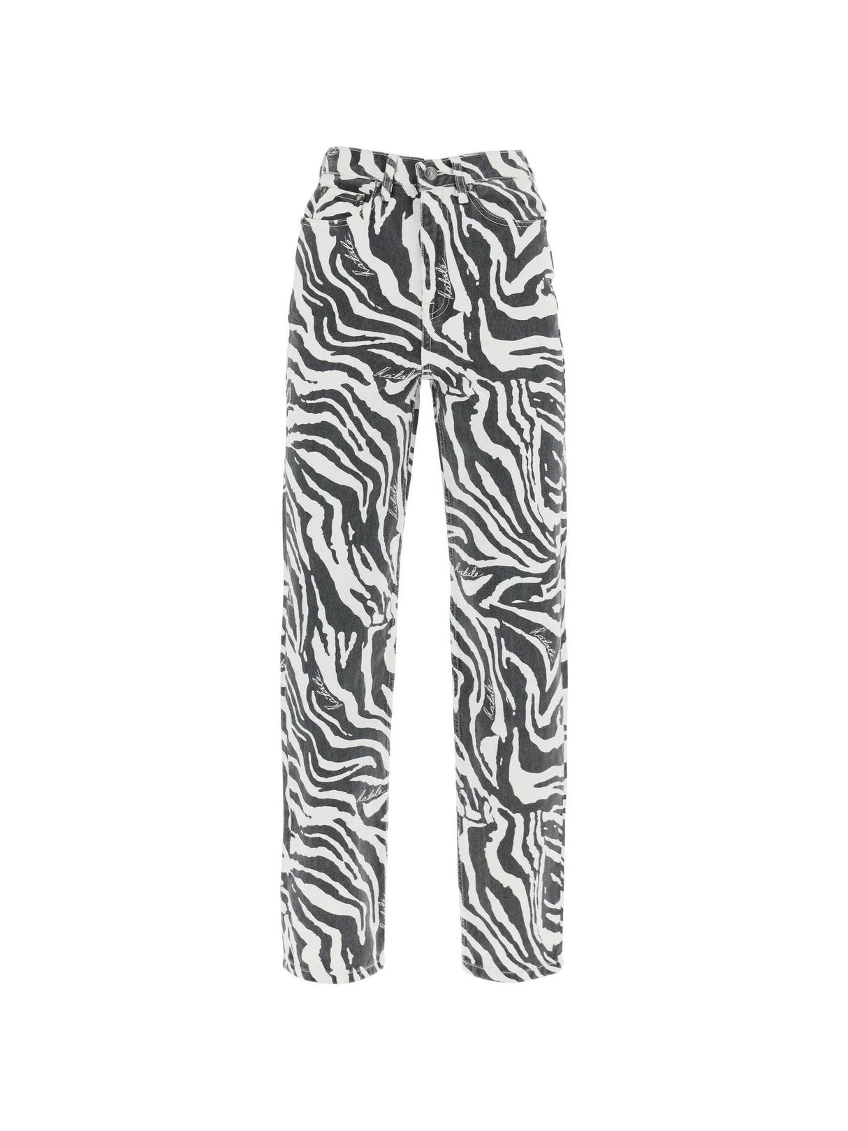 Straight Leg Zebra Print Jeans.