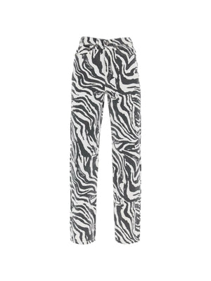 Straight Leg Zebra Print Jeans.