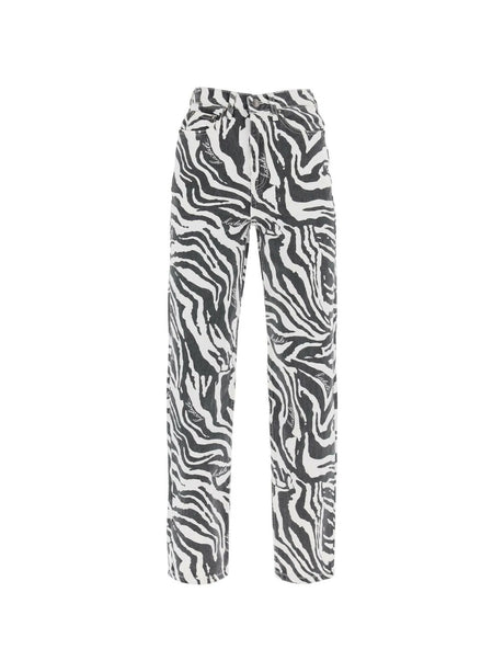 Straight Leg Zebra Print Jeans.