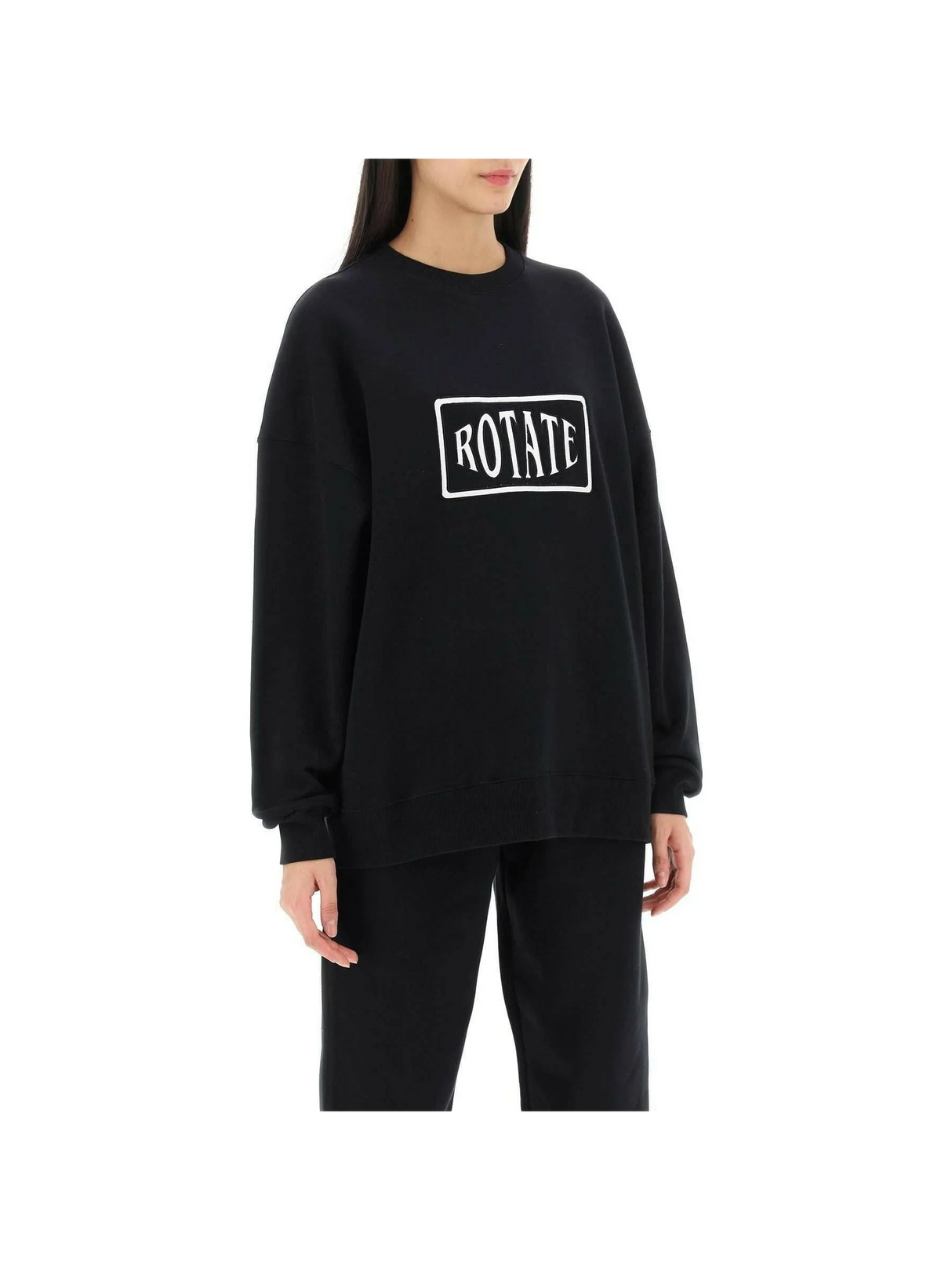 Crew Neck Sweatshirt With Logo Embroidery ROTATE JOHN JULIA.