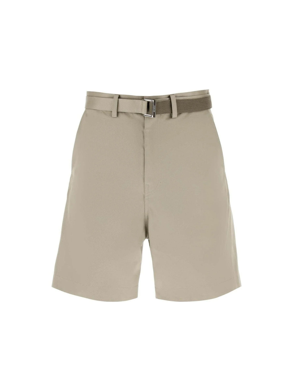 Belted Cotton Shorts-SACAI-JOHN JULIA