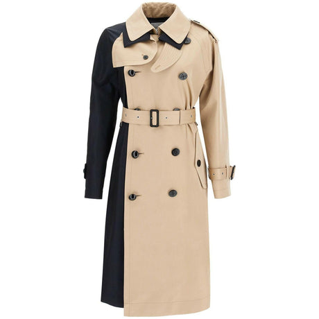 Cotton Gabardine Color Block Coat.