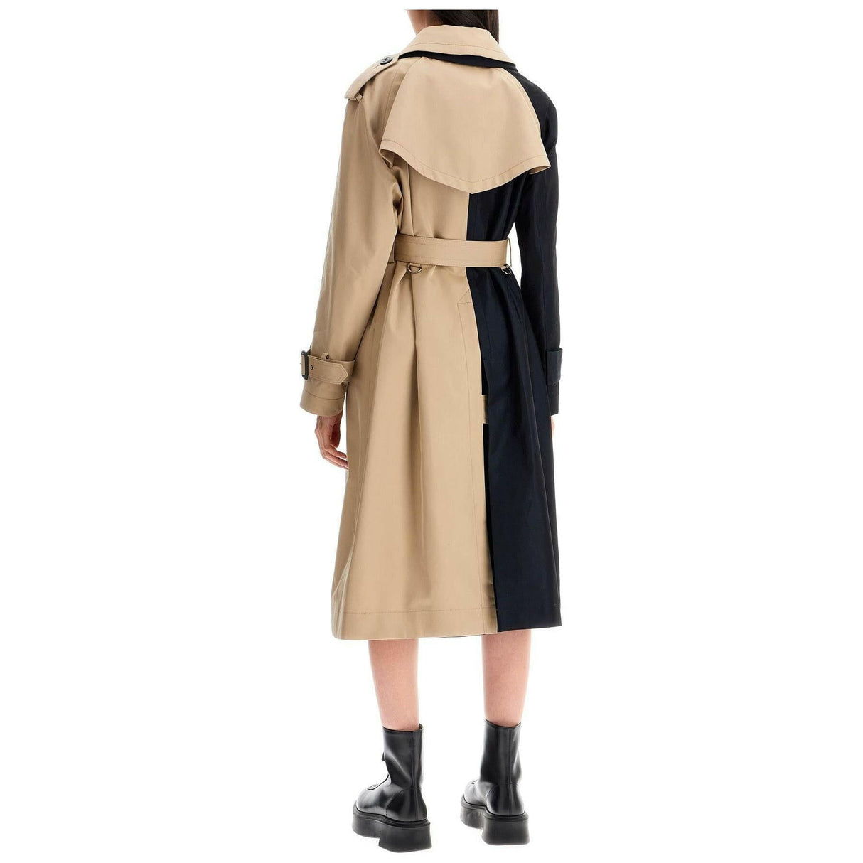 Cotton Gabardine Color Block Coat.