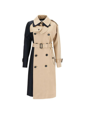 Cotton Gabardine Color Block Coat.