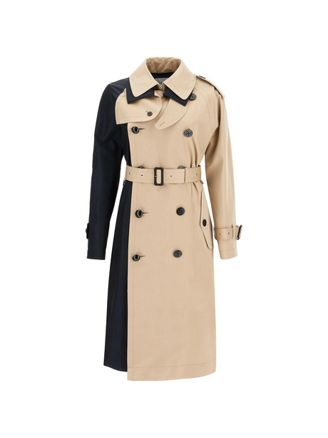 Cotton Gabardine Color Block Coat.