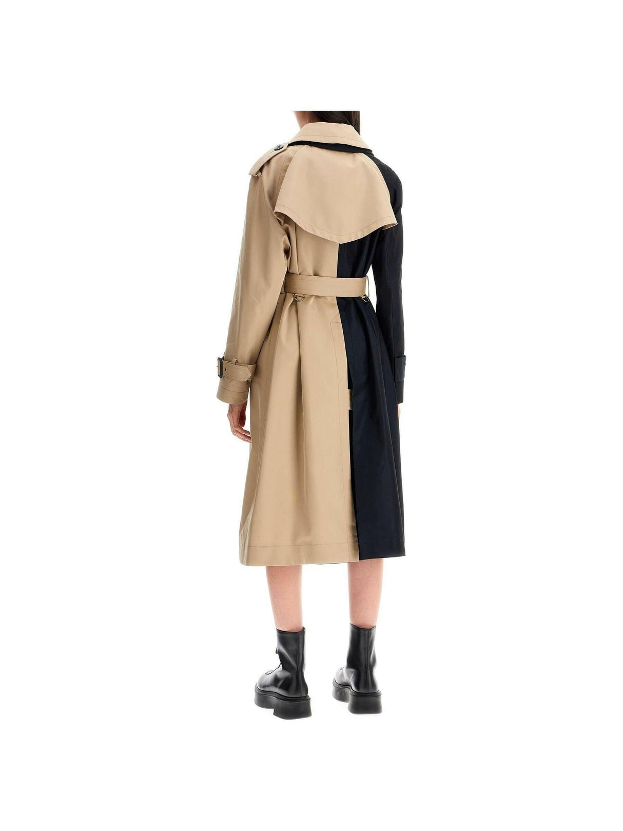 Cotton Gabardine Color Block Coat.