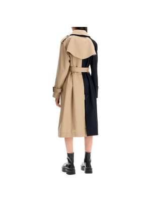 Cotton Gabardine Color Block Coat.