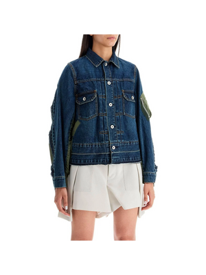 Denim and Nylon Twill Jacket.