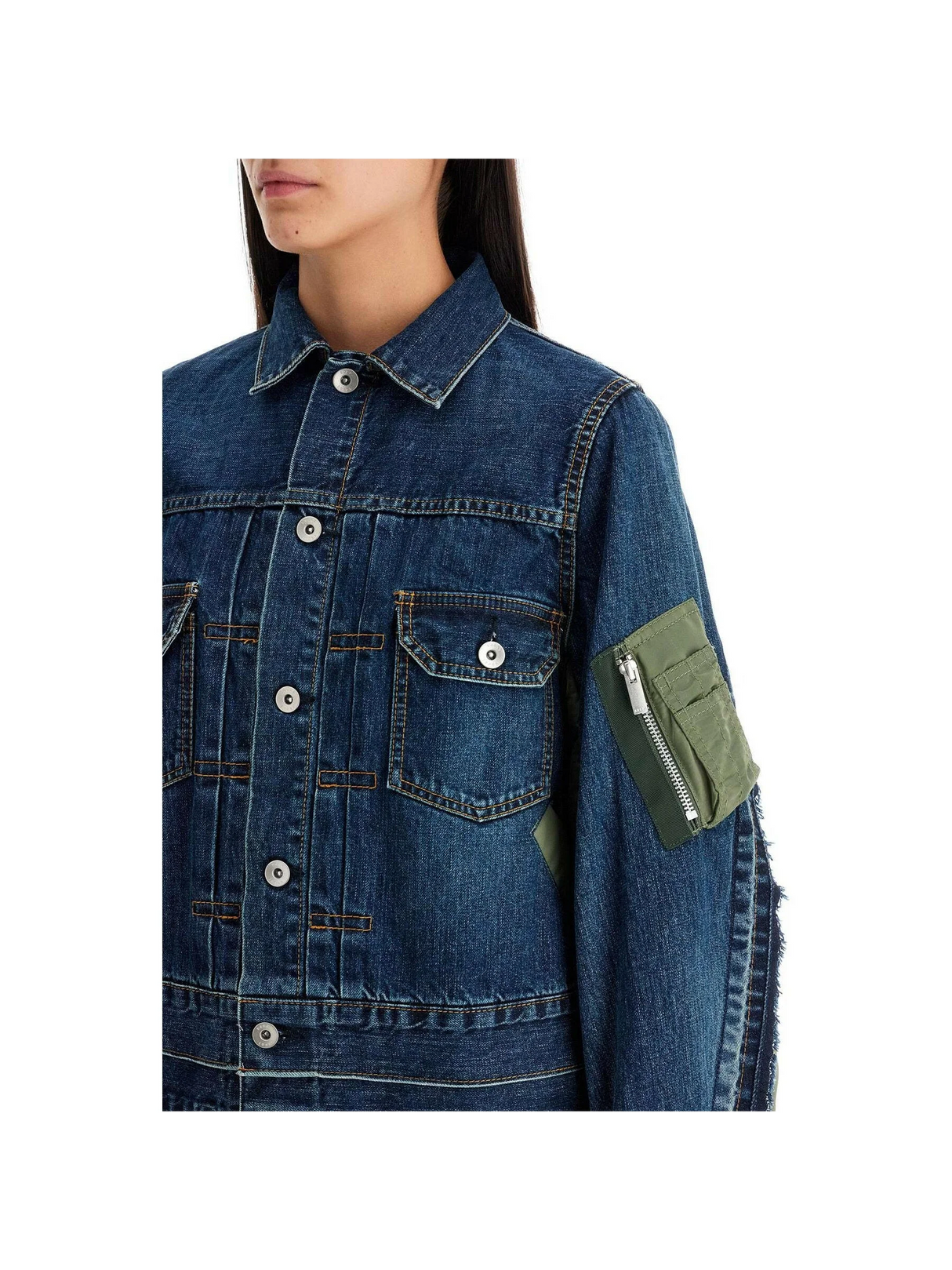 Denim and Nylon Twill Jacket.