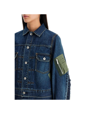 Denim and Nylon Twill Jacket.