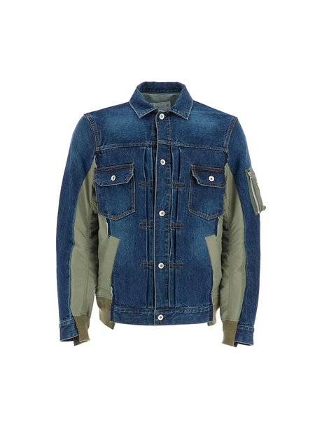 Denim Twill Jacket-SACAI-JOHN JULIA