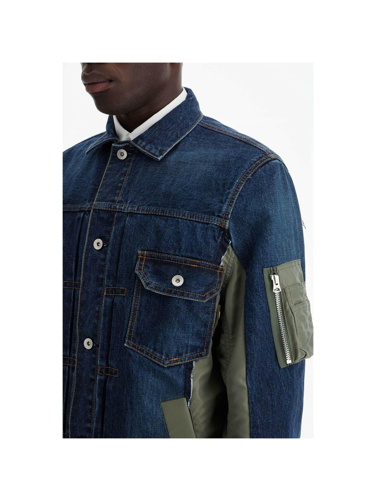 Denim and Nylon Twill Jacket.