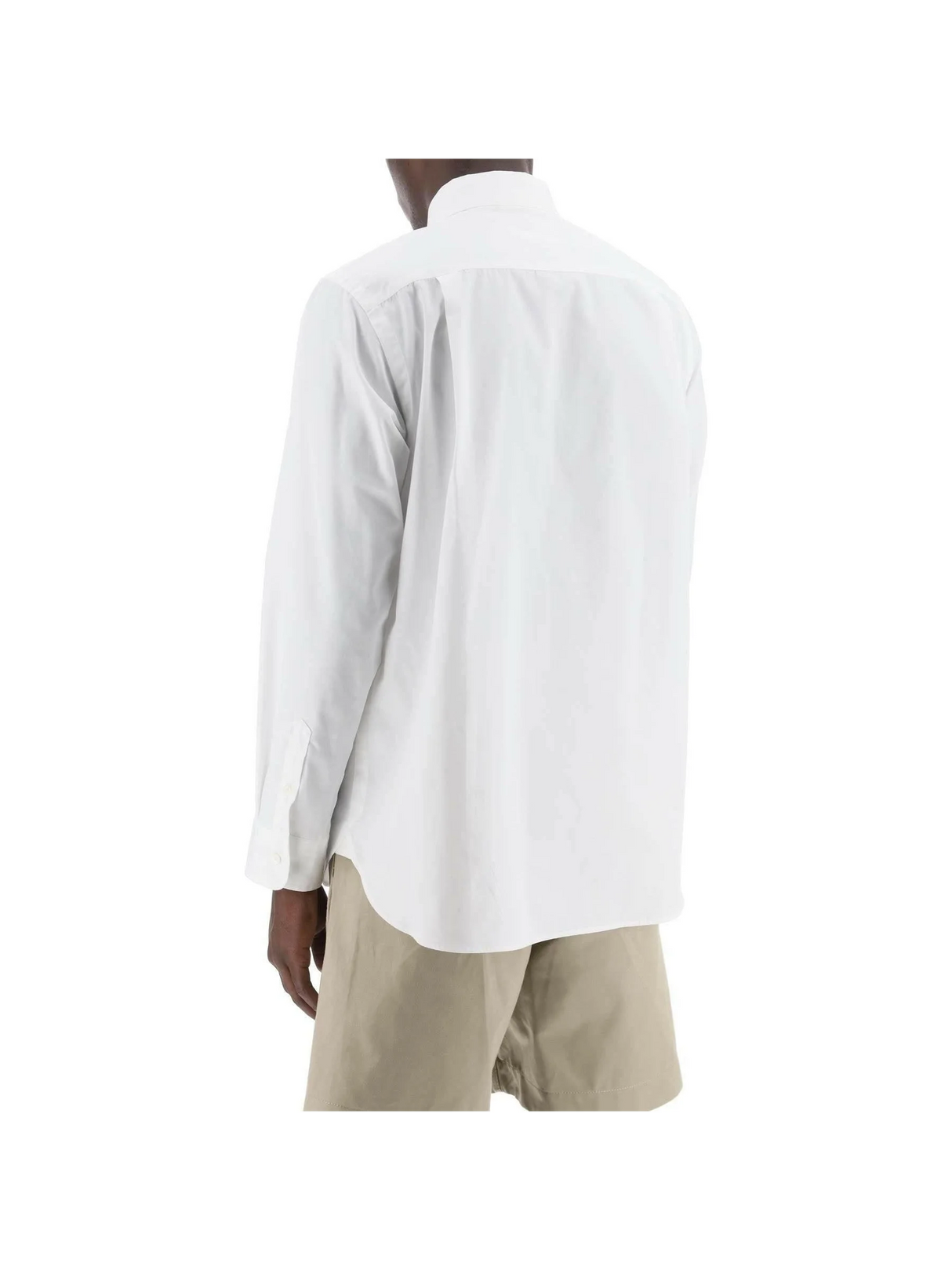 White Front-Placket Layered Cotton-Blend Shirt SACAI JOHN JULIA.