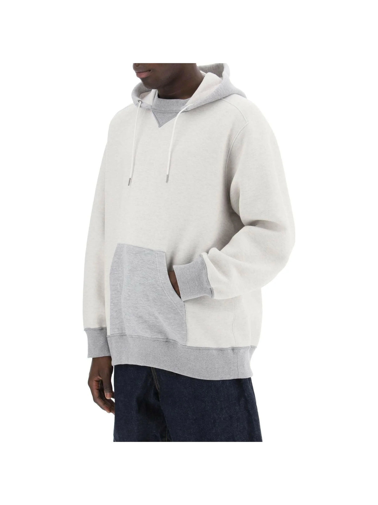 Gray Sponge Double-Faced Cotton Hoodie SACAI JOHN JULIA.