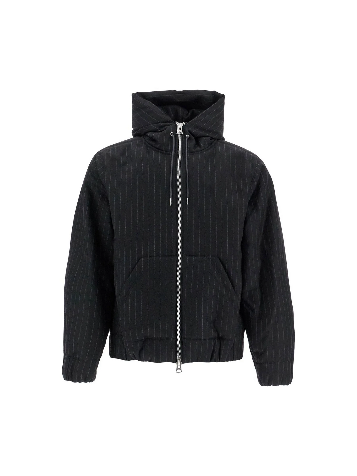 SACAI-Hooded Wool Gessato Jacket -JOHN JULIA.